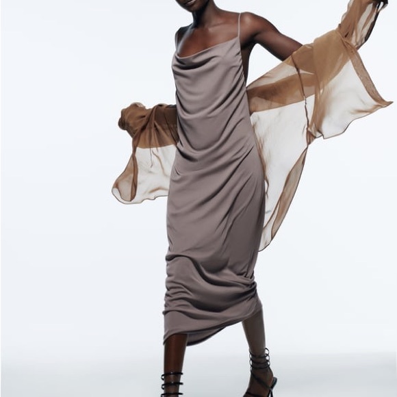 ZARA Flowy Strappy Dress - Picture 1 of 7